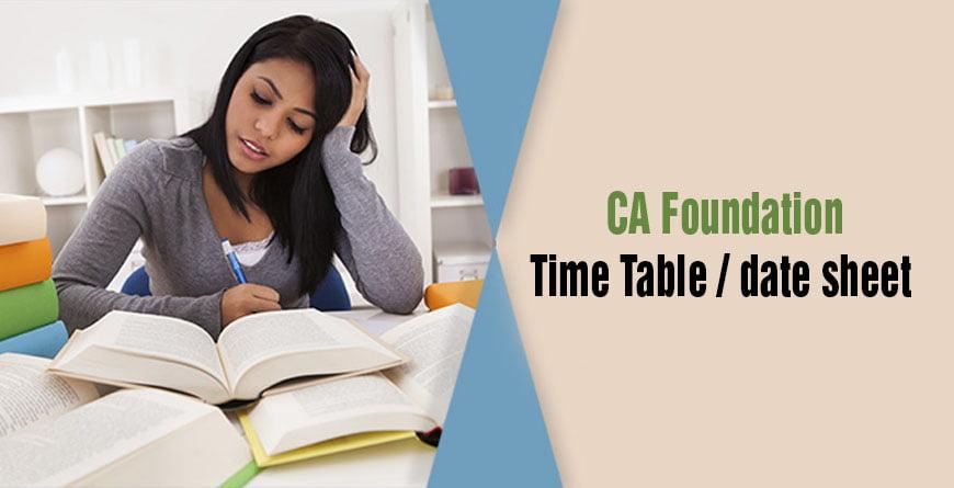 CA Foundation Time Table